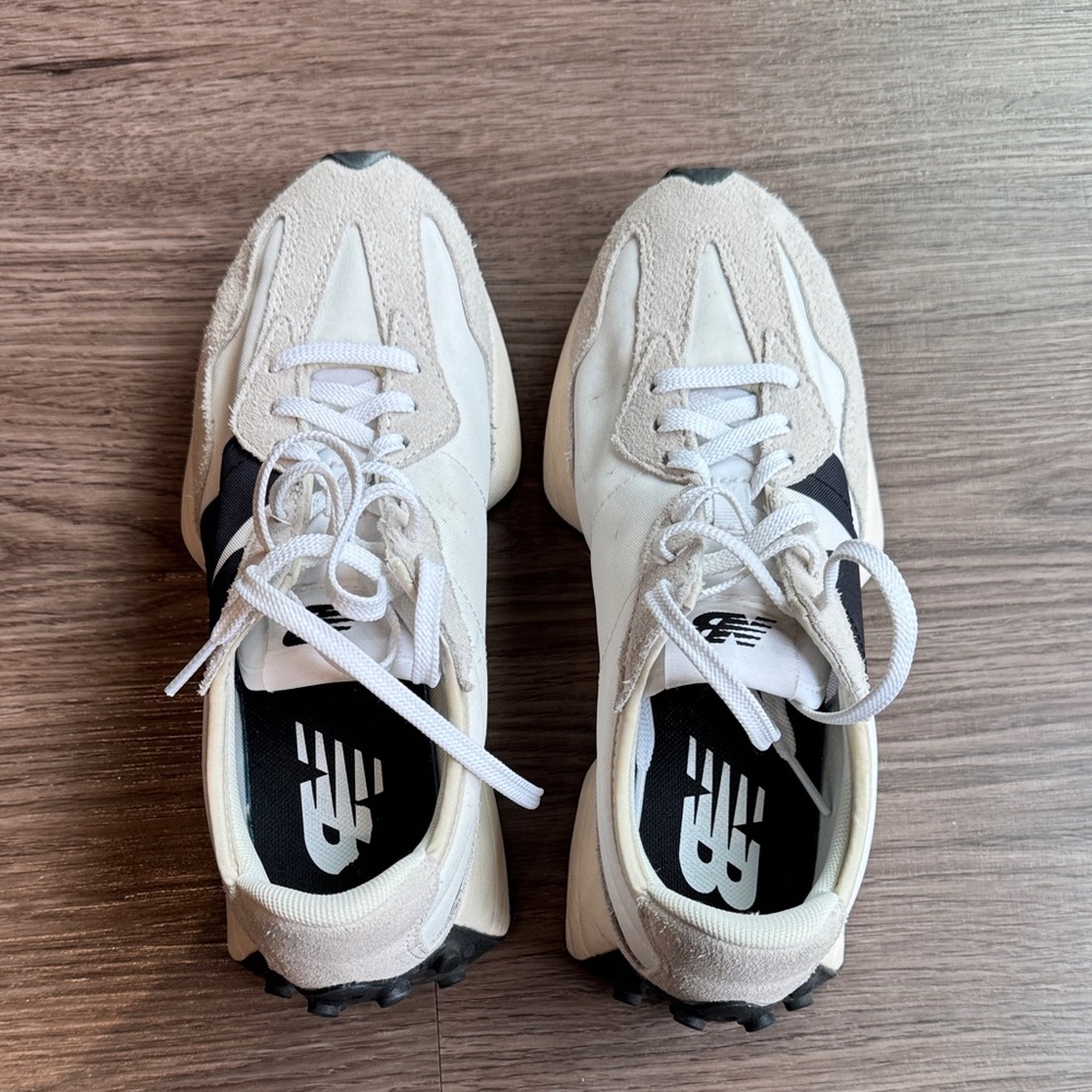 New Balance Cream and Black Sneakers